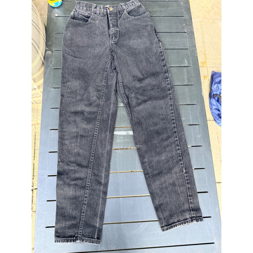 London Jean Vintage High Waisted Black Straight Leg Denim Jeans Sz 4
